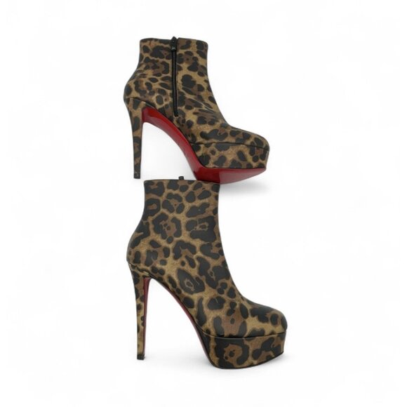 Christian Louboutin Bianca Leopard Print Platform Booties 120 Size EU 37 US 7 - Picture 6 of 11